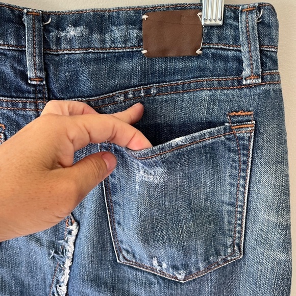 Banana Republic Sz 27 Denim Mini Short Skirt Cotton Jean Mid Wash Pockets - Picture 5 of 10